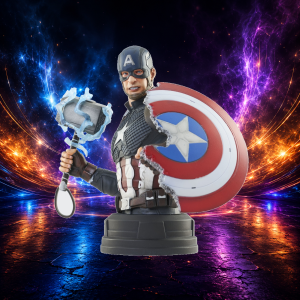 Busto Capitán América Mjolnir Escudo 15cm Marvel
